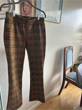 Wishlist Plaid Brown Flare Pants